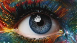 occhio disegnato multicolore